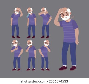 Sick old people with different symptoms