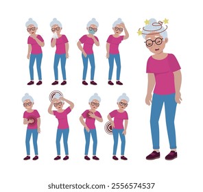 Sick old people with different symptoms