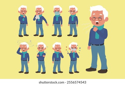 Sick old people with different symptoms