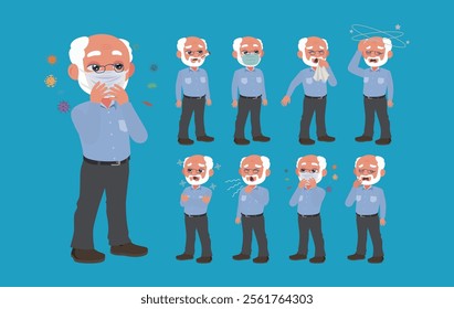 Sick old people with different symptoms