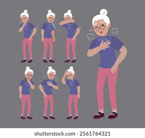 Sick old people with different symptoms