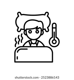 Ícone Sick Outline, ilustração de vetor