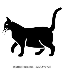 Sick paw in cat solid icon, Diseases of pets concept, cat paw with bandage sign on white background, Sick kitten icon in glyph style for mobile concept and web design. Vector graphics