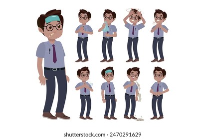 Personas enfermas con diferentes síntomas