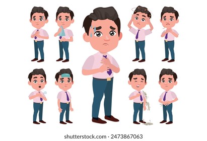Sick people with different symptoms