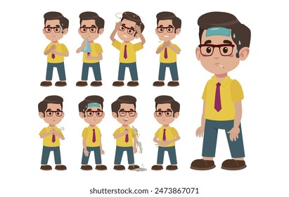 Personas enfermas con diferentes síntomas