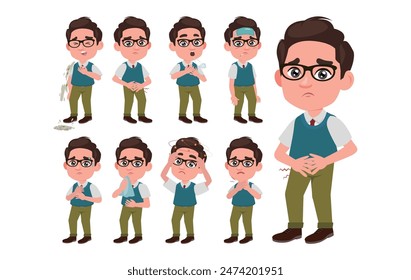 Personas enfermas con diferentes síntomas