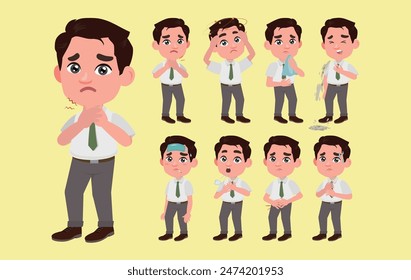 Sick people with different symptoms