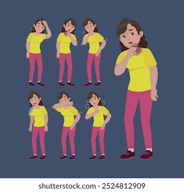 Sick people with different symptoms