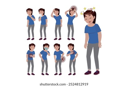 Sick people with different symptoms
