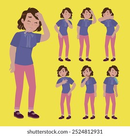 Sick people with different symptoms