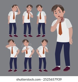 Sick people with different symptoms