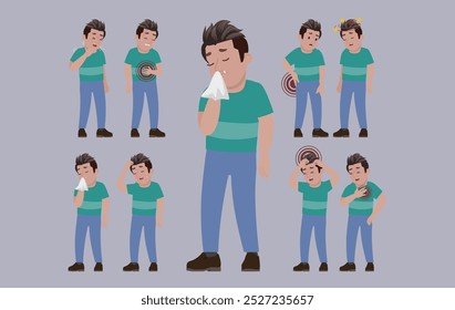 Personas enfermas con diferentes síntomas