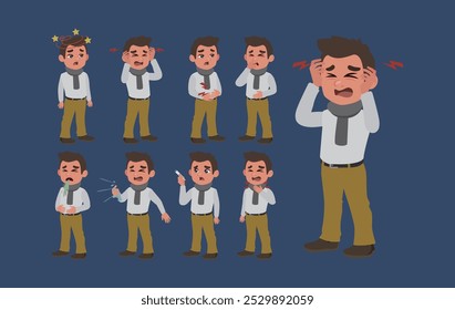Personas enfermas con diferentes síntomas