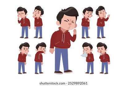 Personas enfermas con diferentes síntomas