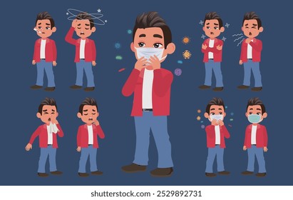 Personas enfermas con diferentes síntomas