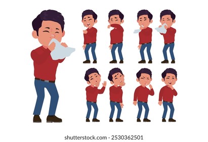 Sick people with different symptoms