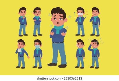 Sick people with different symptoms