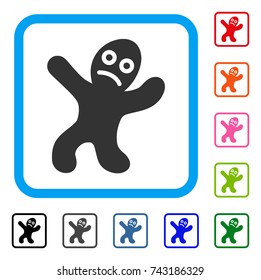 Sick Person icon. Flat gray pictogram symbol inside a light blue rounded square. Black, gray, green, blue, red, orange color additional versions of Sick Person vector. Designed for web and app UI.