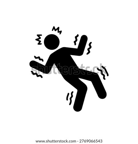 Sick person icon representing dizziness, weakness, or illness symptoms in body.