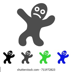 Sick Person icon. Vector illustration style is a flat iconic sick person symbol with black, grey, green, blue color variants. Designed for web and software interfaces.