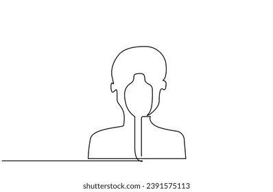 sick person shortness of breath asthma oxygen tank mask portrait front view line art design