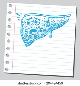 Sick and sad human liver