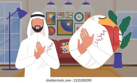 A sick Saudi Arabian man. Victor Illustrator