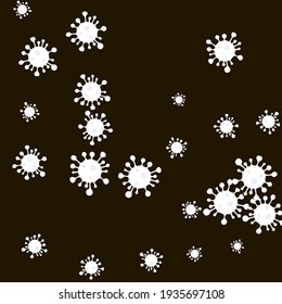 Antecedentes del Virus Blanco Cuarentena de la Ciencia Enferma Covid-19. Coronavirus Restricciones Negativas Pandémica Vector de Prueba Prohibido. Detener La Señal De Peligro De Covid Healthcare Ilustración De Epidemia De Medicina Negra.