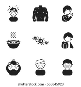Sick set icons in black style. Big collection of sick vector symbol stock illustration