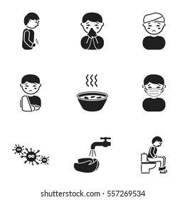 Sick set icons in black style. Big collection of sick vector symbol stock illustration