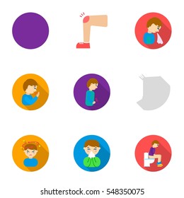 Sick set icons in flat style. Big collection of sick vector symbol stock illustration