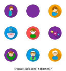 Sick set icons in flat style. Big collection of sick vector symbol stock illustration