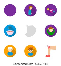 Sick set icons in flat style. Big collection of sick vector symbol stock illustration