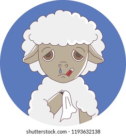 Sick Sheep vector illustrtion