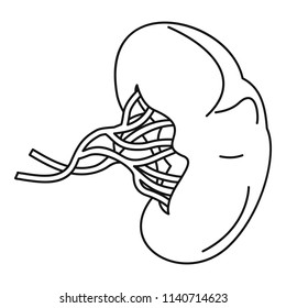 Sick spleen icon. Outline illustration of sick spleen vector icon for web design isolated on white background