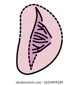 Sick spleen icon. Outline sick spleen vector icon color flat isolated on white