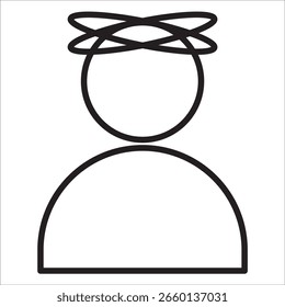 Ícone de stock doente contorno vetor