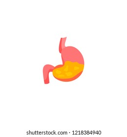 Sick stomach info graphic design. . Digestive problems. Heartburn. Erosion. Ulcer Vector flat cartoon illustration icon design.  - Shutterstock ID 1218384940