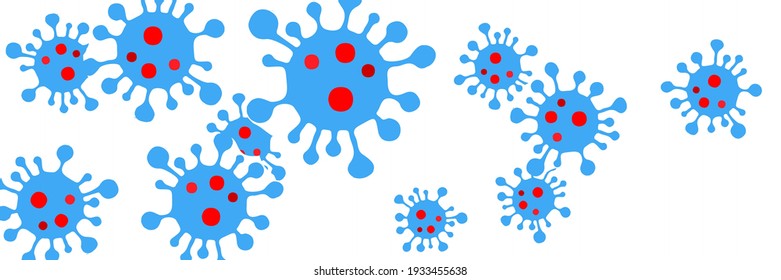 Sick Test Vibrant Science Quarantine Backdrop. Coronavirus Neon Healthcare Red Virus Bright Covid-19 Illustration. Horizontal Vivid Epidemic Blue Danger Sign Medicine White Pandemic Vector.