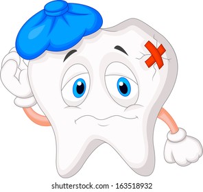 Sick tooth cartoon