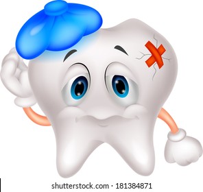 Sick tooth cartoon