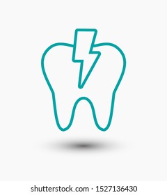 Sick tooth. Tooth healthy icon, clean tooth, dentistry symbol, care, dentist icon, medical sign