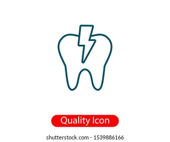 Sick tooth. Tooth healthy icon, clean tooth 