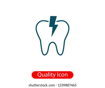 Sick tooth. Tooth healthy icon, clean tooth 