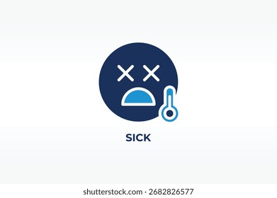 SICK-Vektor, -Symbol oder -Logo-Zeichen, einzelne Symbolgrafik