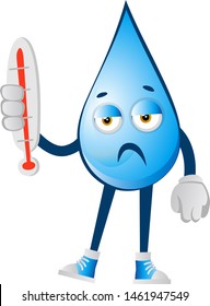 Caída de agua enferma, ilustración, vector sobre fondo blanco.