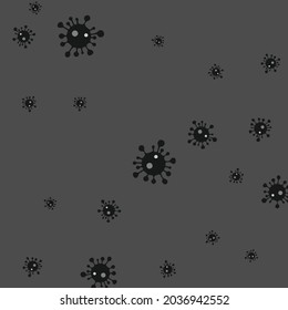 Sick White Medicine Black Pandemic Calm Virus Illustration. Quarantine Epidemic Healthcare Monochrome Covid-19 Danger Sign Background. Coronavirus Grey Hospital Science Dark Test Wallpaper.