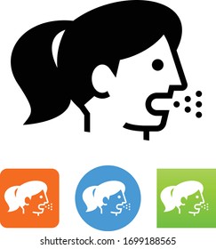 Sick Woman Coughing Sneezing Icon