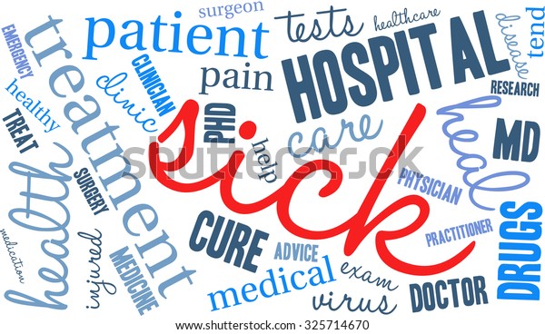 Sick Word Cloud On White Background Stock Vector (Royalty Free ...